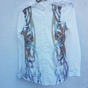 Zara, white chain blouse